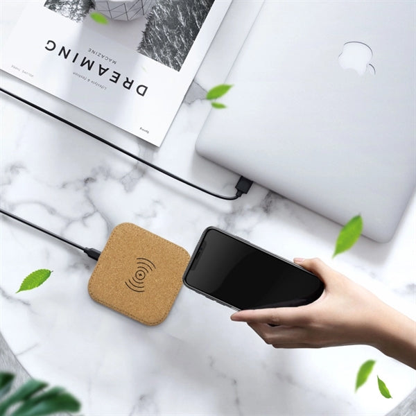 10W Square Cork Wireless Charger