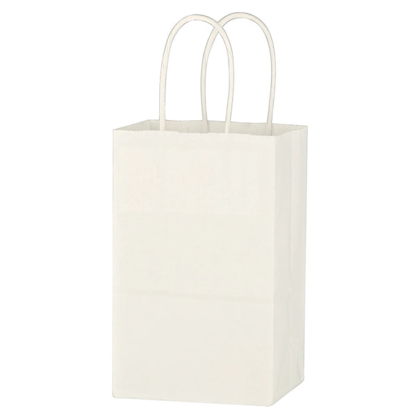 Kraft Paper White Shopping Bag - 5-1/4" x 8-1/4"
