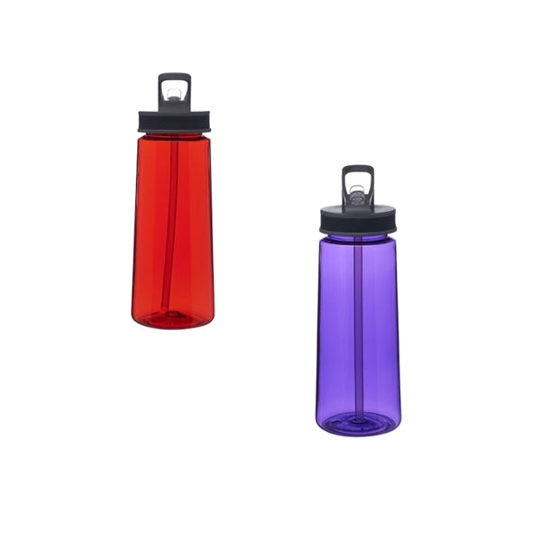 Plastic Water Bottle with Straw, 22 oz.