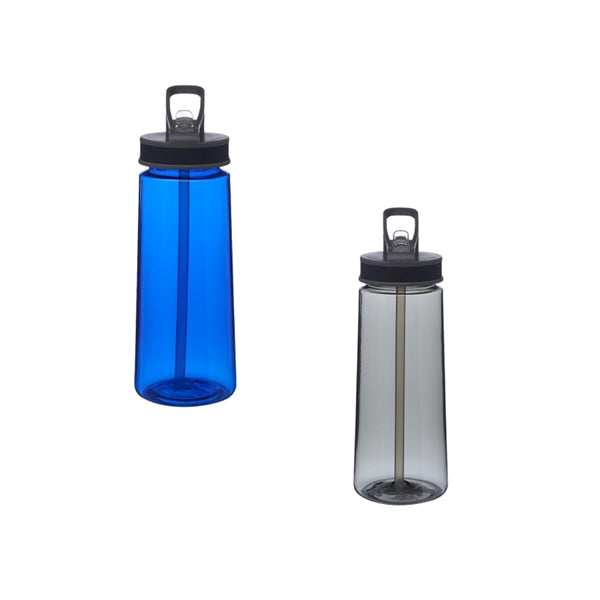 Plastic Water Bottle with Straw, 22 oz.