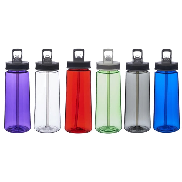 Plastic Water Bottle with Straw, 22 oz.