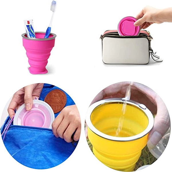 Silicone Collapsible Travel Cup With Lid