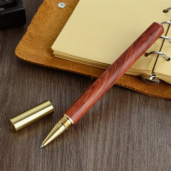 Wood Ball Pen With Brass End