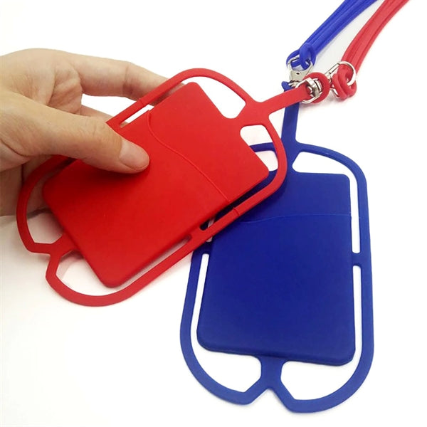 Silicone Lanyard with Phone Holder & Wallet