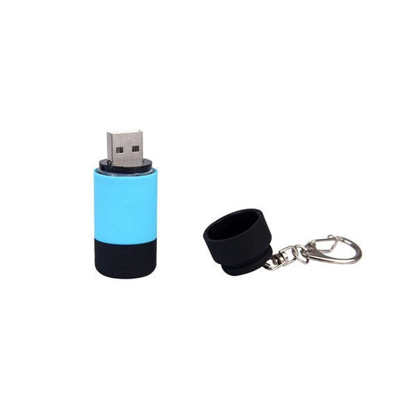 Mini Torch Rechargeable USB LED Flashlight with Key Ring