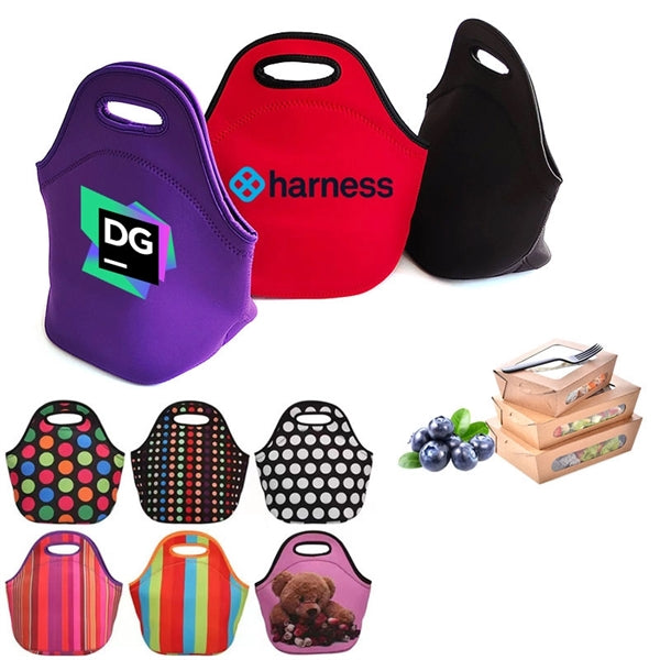 Zippered Neoprene Lunch Tote Bag