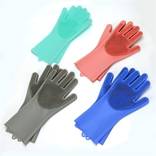 Silicone Gloves with Scrubber