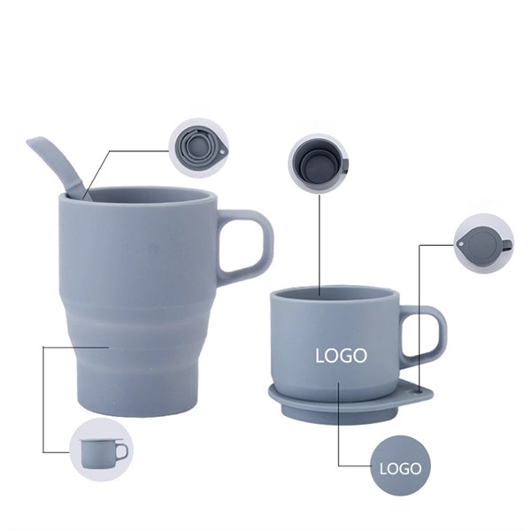 Silicone Collapsible Mug with Straw