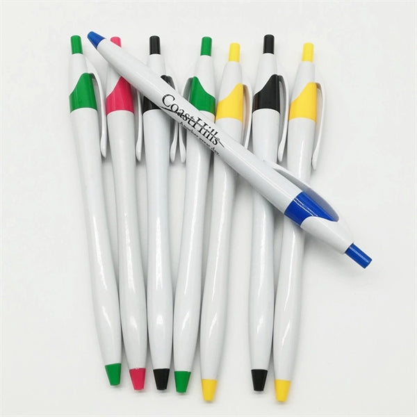 Plastic Barrel Multicolor Ballpoint Pen Black Ink Fine Point