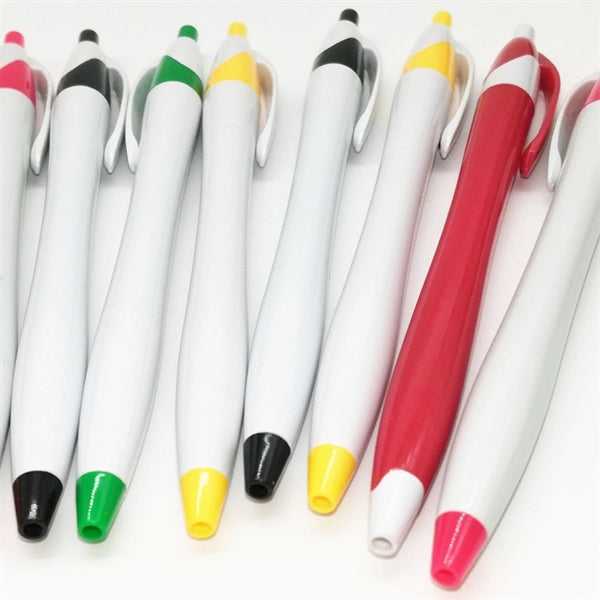 Plastic Barrel Multicolor Ballpoint Pen Black Ink Fine Point