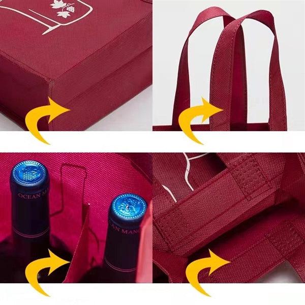 Non Woven 4 Bottle Wine Tote Bag