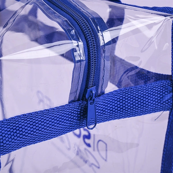 Clear Vinyl Stadium Compliant Tote Bag with Zipper