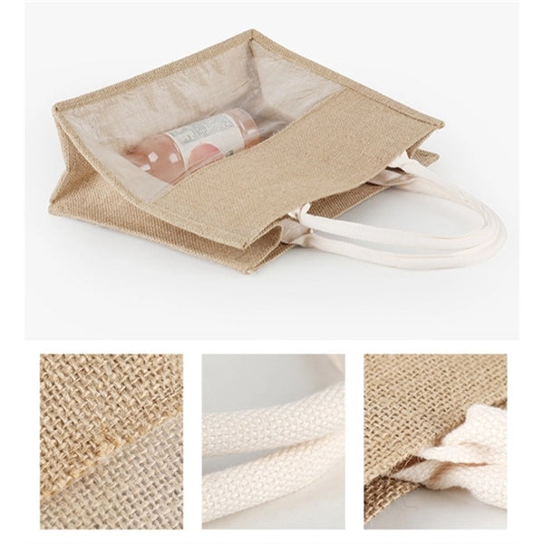 Jute Clear Tote Bag