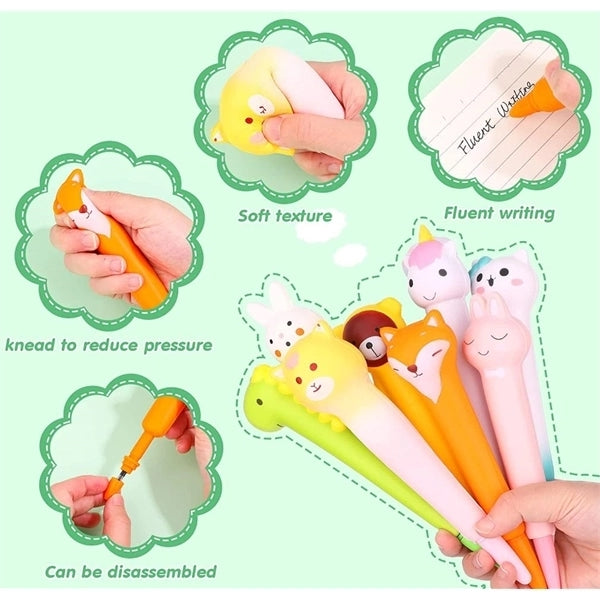 Cartoon Cute Animal Fruit Stress Reliever Gel Ink Pen