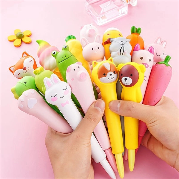 Cartoon Cute Animal Fruit Stress Reliever Gel Ink Pen