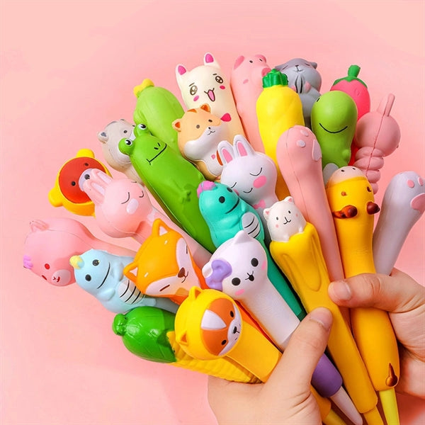 Cartoon Cute Animal Fruit Stress Reliever Gel Ink Pen