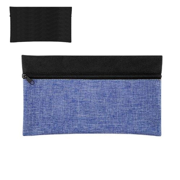 Two-tone Heathered Zippered Pencil Pouch & Organizer