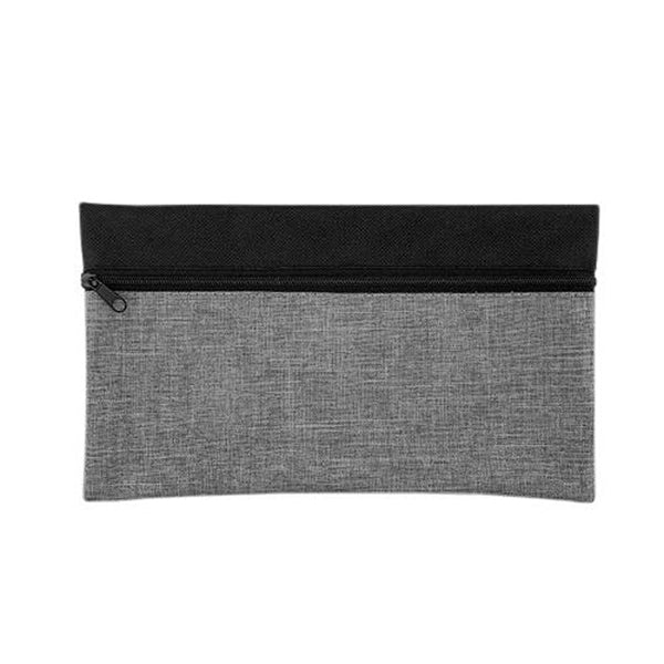 Two-tone Heathered Zippered Pencil Pouch & Organizer