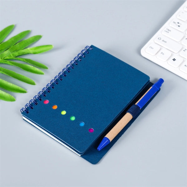 A6 Kraft Paper Spiral Notebook with Sticky Notes
