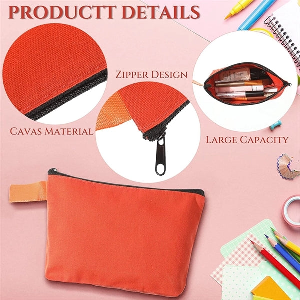 Canvas Cotton Pencil Case Makeup Bag