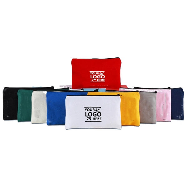 Printed Zipper Canvas Pencil Case Cosmetic Bag