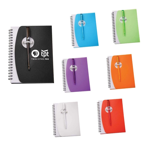 Hardcover Spiral 5"L x 7"W Notebook & Pen Customizable