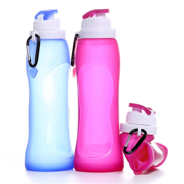 17OZ BPA Free Outdooor Folding Sport Silicone Water Bottle