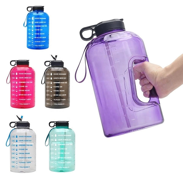 1 Gallon 128 OZ Large Motivational Water Bottle With Straw