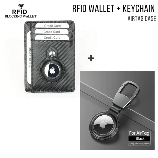 RFID Wallet + Keychain w/ Apple Tracker Holder