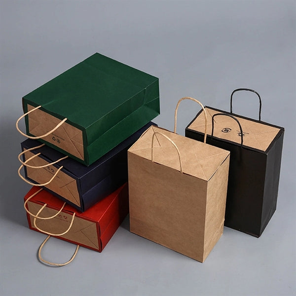 Portable Cowhide Takeaway Paper Bag