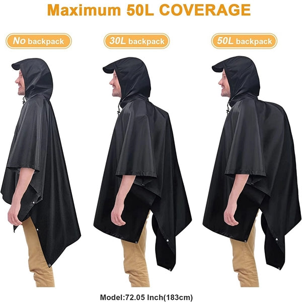 3 in 1 Hooded Rain Poncho