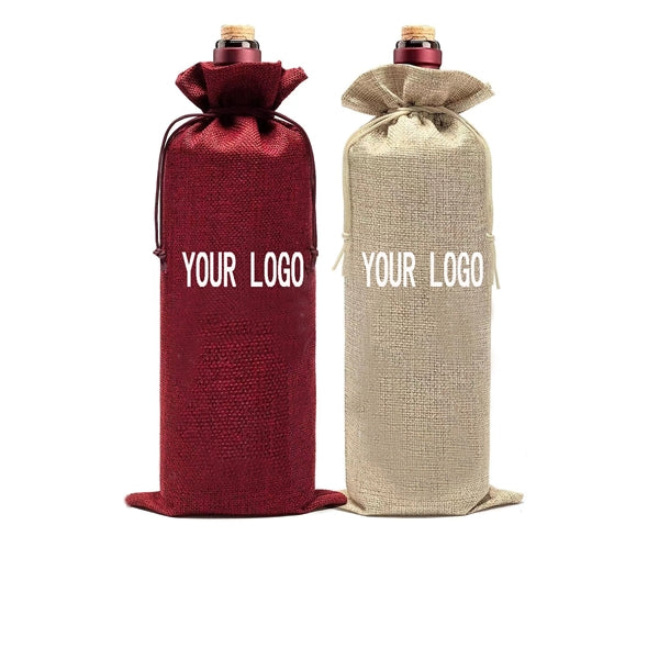 Burlap Wine Bag
