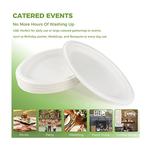 Disposable Sugarcane Paper Plate
