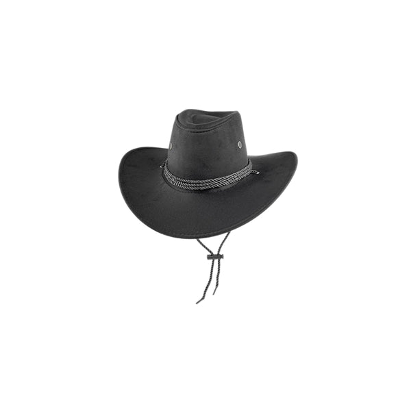 Western Suede Cowboy Hat With Wide Brim