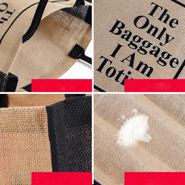 Zippered Three-dimensional Linen Bag