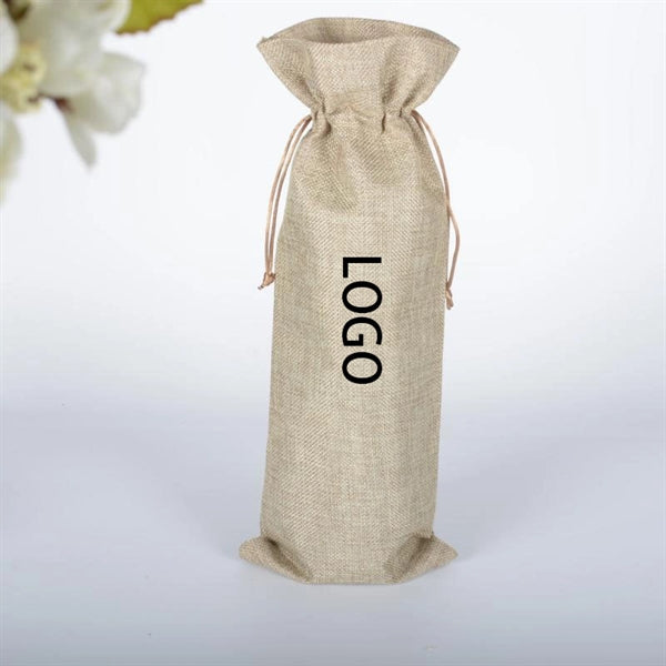 Red Wine Burlap Bag