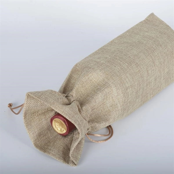 Red Wine Burlap Bag