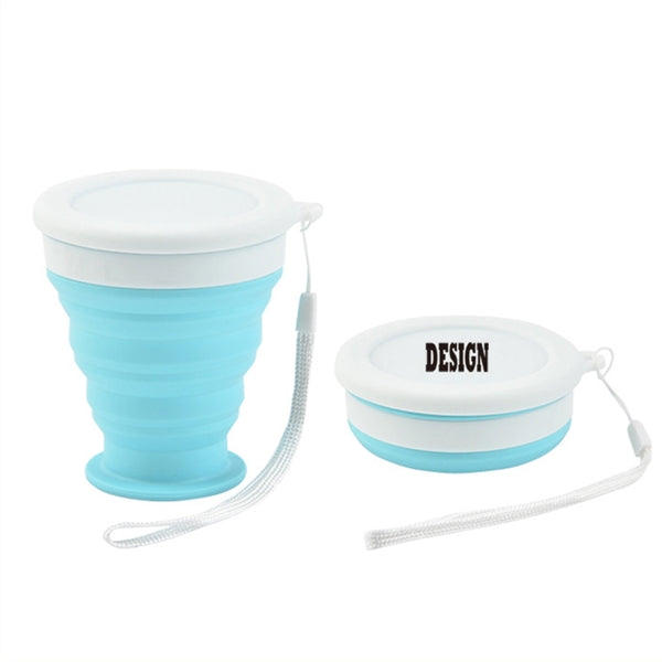 Portable Folding Silicone Cup with Lid