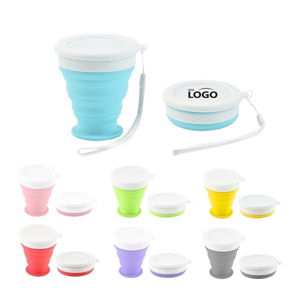 Portable Folding Silicone Cup with Lid