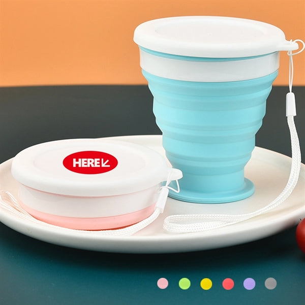 Portable Folding Silicone Cup with Lid