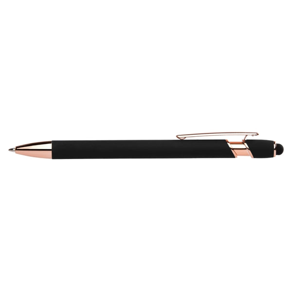 Stylus-4562 Ballpoint Soft Touch Pens with Rose Gold Trims