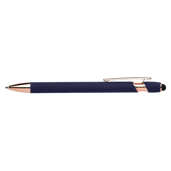 Stylus-4562 Ballpoint Soft Touch Pens with Rose Gold Trims