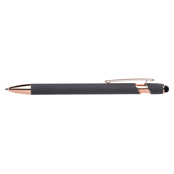 Stylus-4562 Ballpoint Soft Touch Pens with Rose Gold Trims