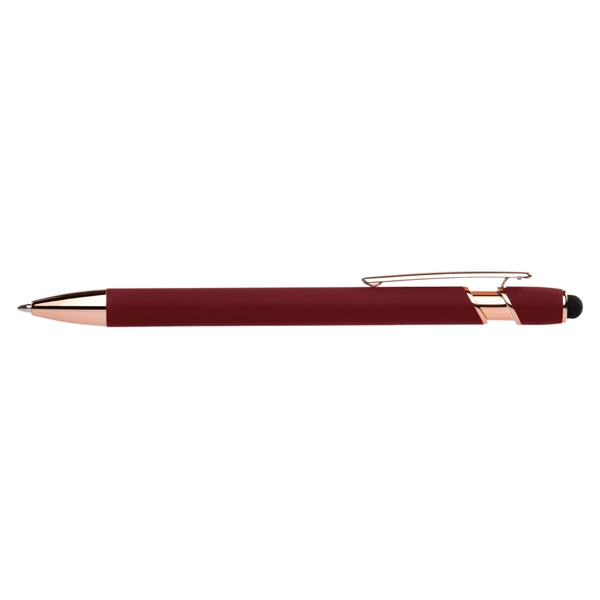 Stylus-4562 Ballpoint Soft Touch Pens with Rose Gold Trims