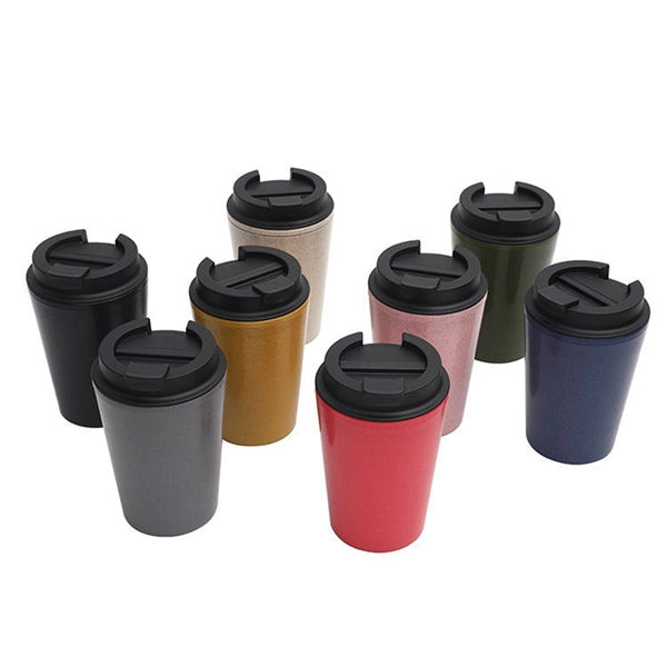 12 Oz. Double Wall Wheat Straw Coffee Cup with Lid