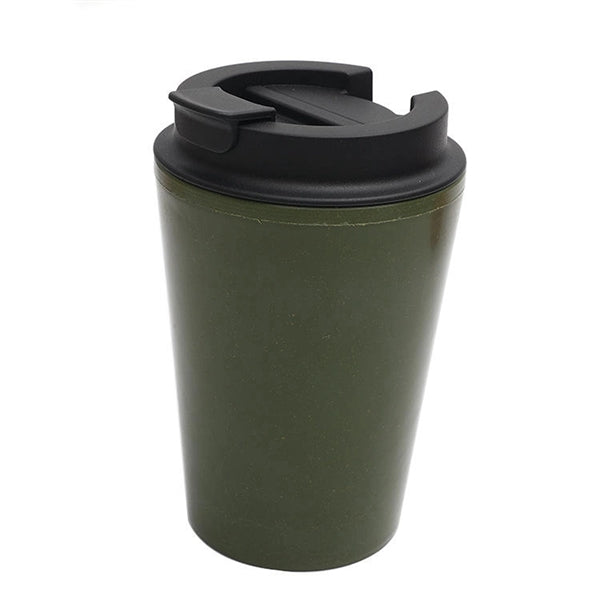 12 Oz. Double Wall Wheat Straw Coffee Cup with Lid