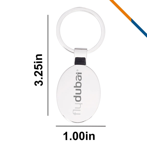Oval Metal Keychain
