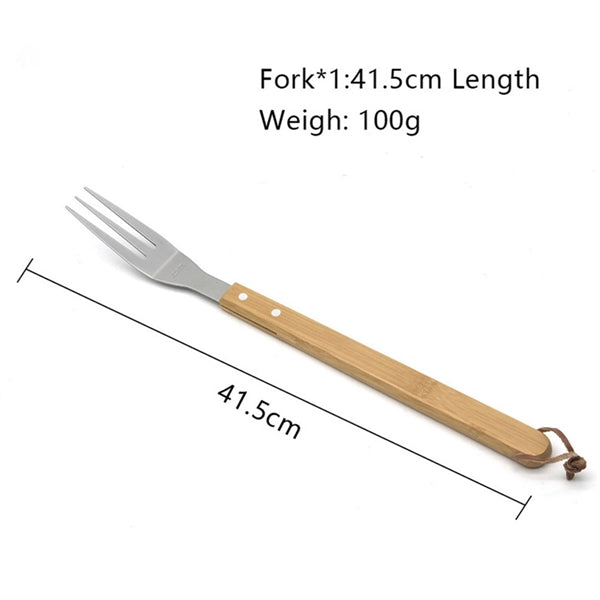 5-Piece Custom Bamboo Grilling Barbecue Tool Set