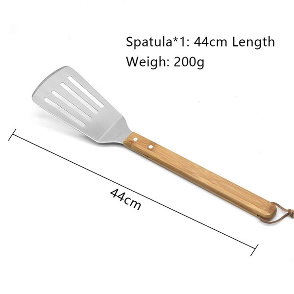 5-Piece Custom Bamboo Grilling Barbecue Tool Set
