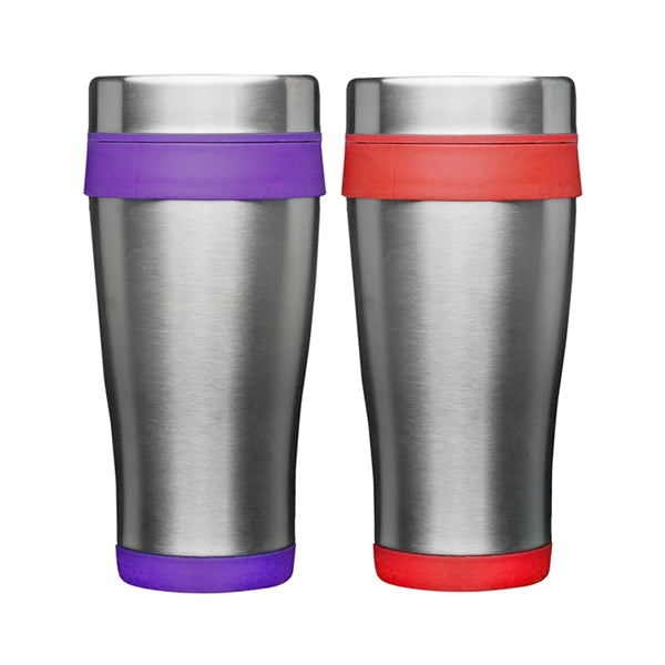 Stainless Steel Tumbler with Plastic Lid, 16 oz.